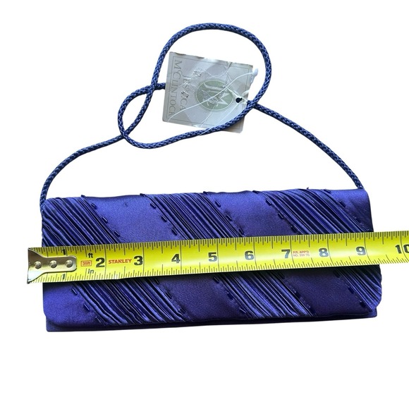 VTG Y2K 2000s Jessica McClintock Purple Satin Beaded‎ Evening Bag Clutch NWT - Picture 4 of 11